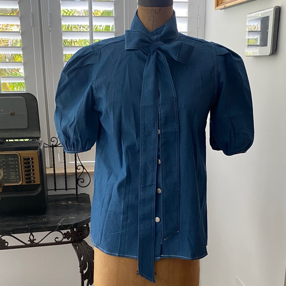 Men's Blue Button-Up Shirt